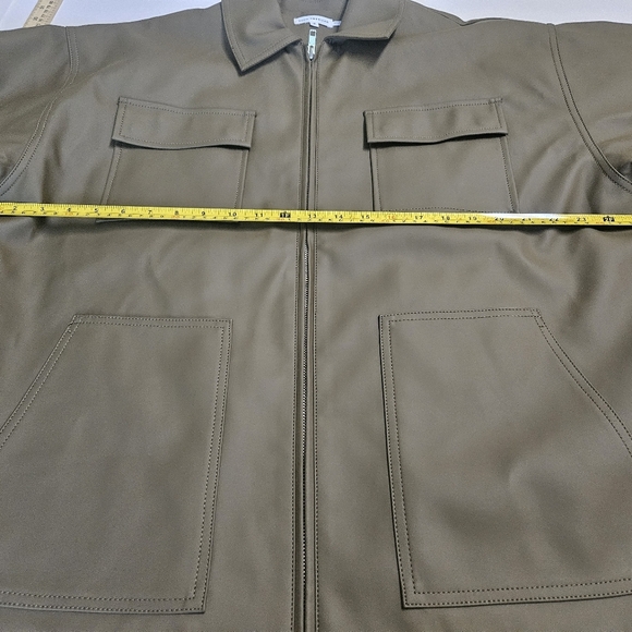 Good American Faux Leather Chore Zipper Front Collared Jacket Size 2 XL NW0T - Picture 6 of 10